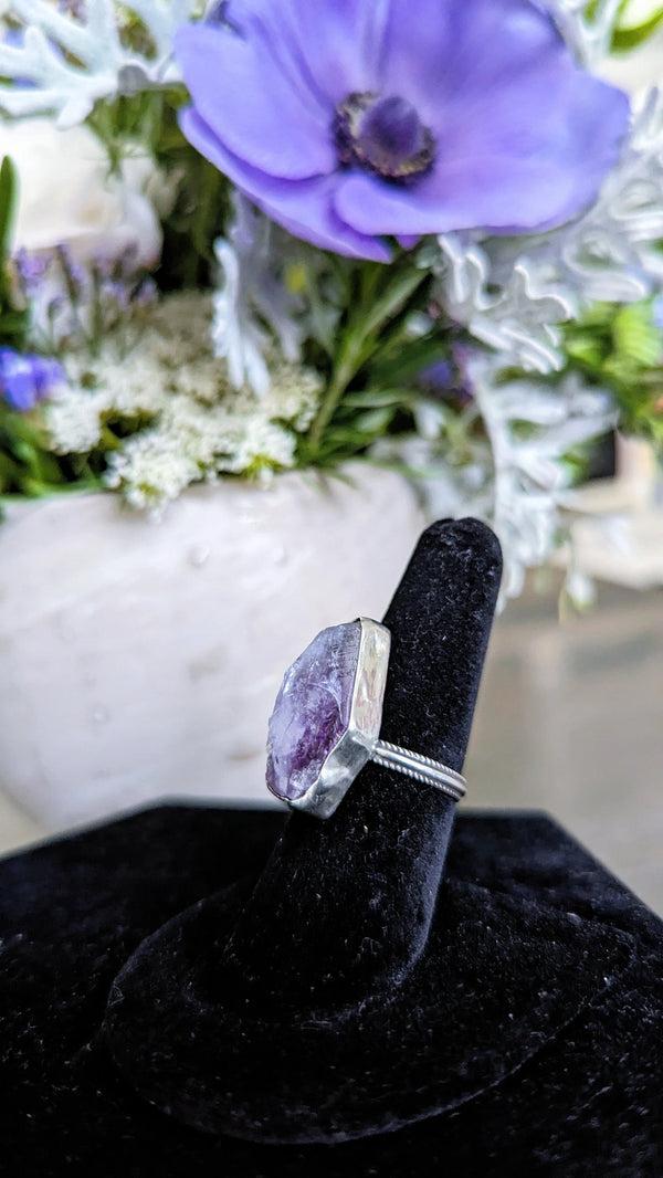 Raw Amethyst Statement Ring