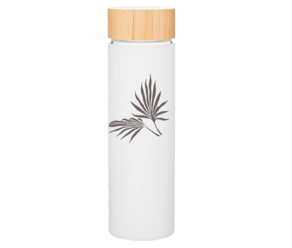 Custom Logo White Glass Water Bottle